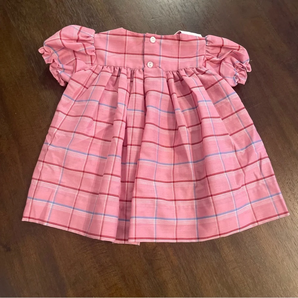 Vintage plaid smocked dress/top  6-12‎ months
